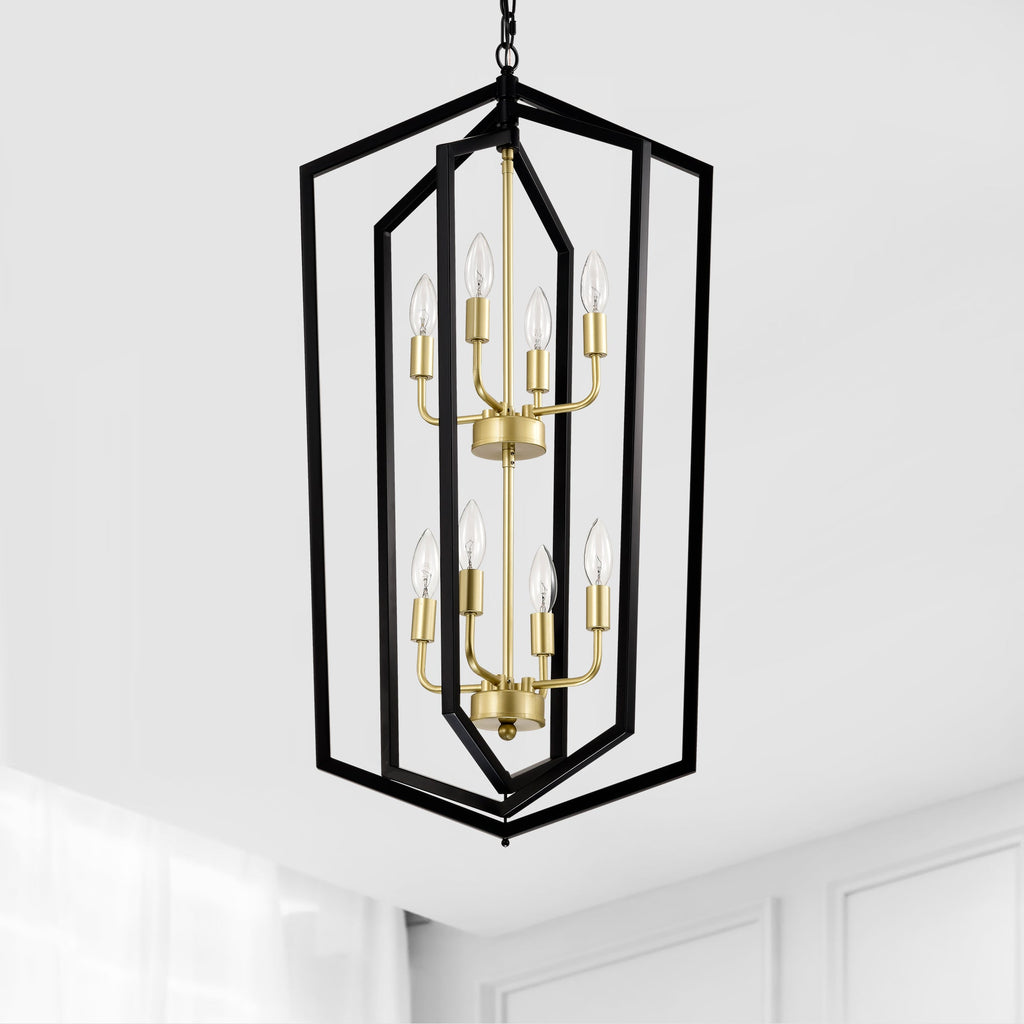 8-Light Lantern Tired Farmhouse Ceiling Hanging Light