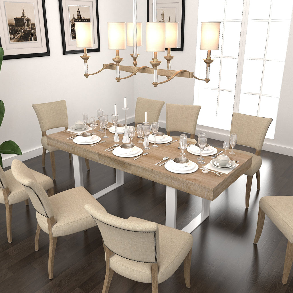Extendable Dining Room Table for 6-10
