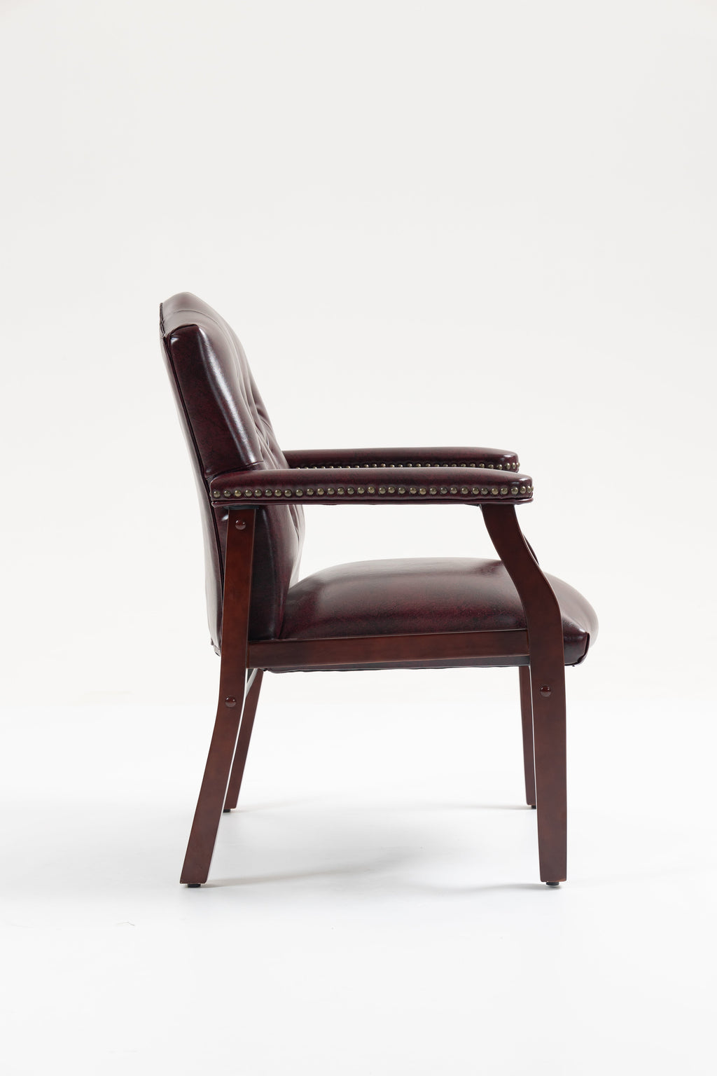 Burgundy Leather Reception Guest Chairs