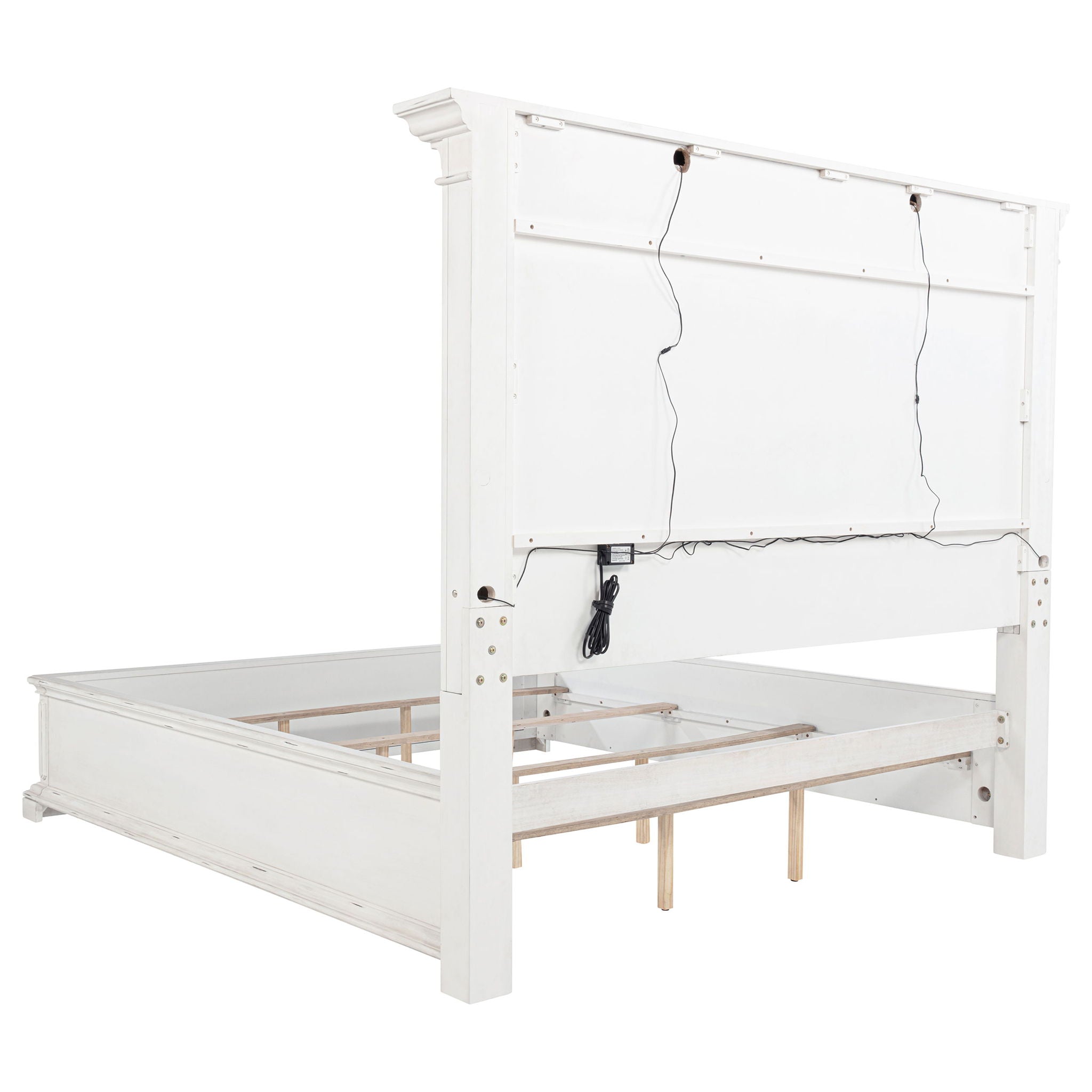 McKinney Eastern King LED Light Panel Bed Vintage White