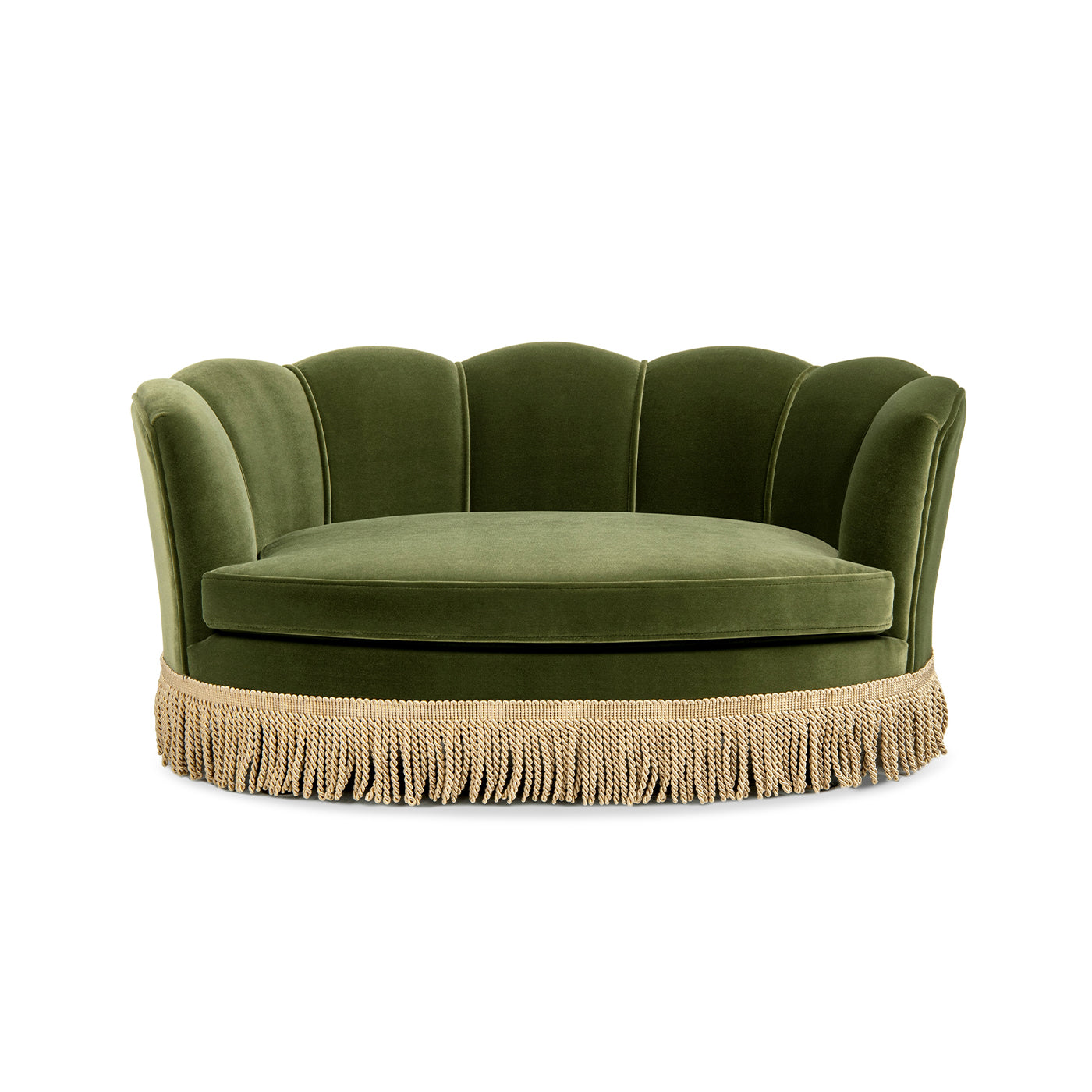 Clara 34.5" Scalloped Pet Sofa Bed - Medium, Olive