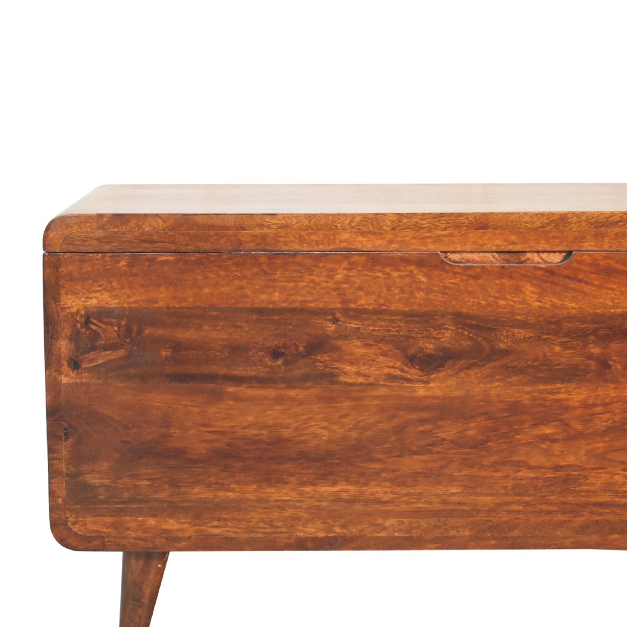 Solid Wood Curved Chestnut Blanket Box