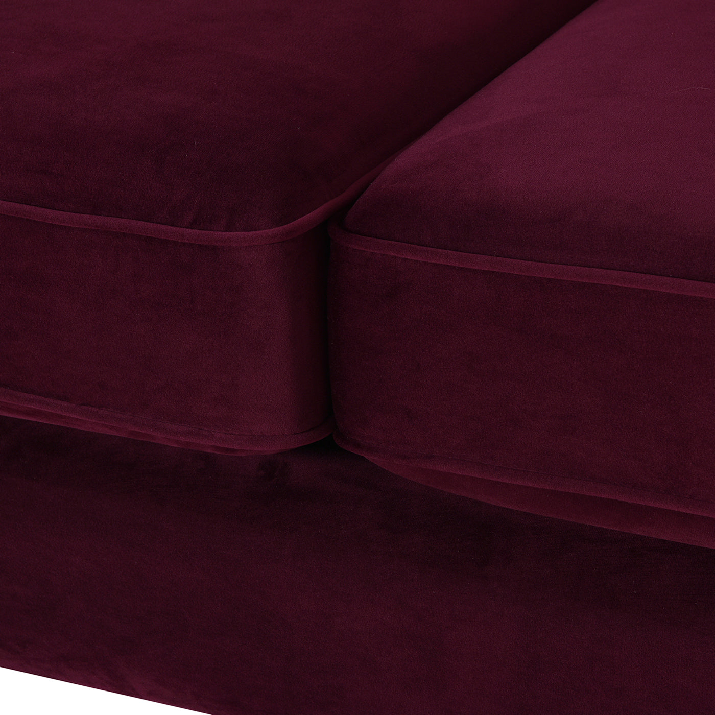 Jack 84" Modern Tuxedo Tufted Sofa, Burgundy Velvet