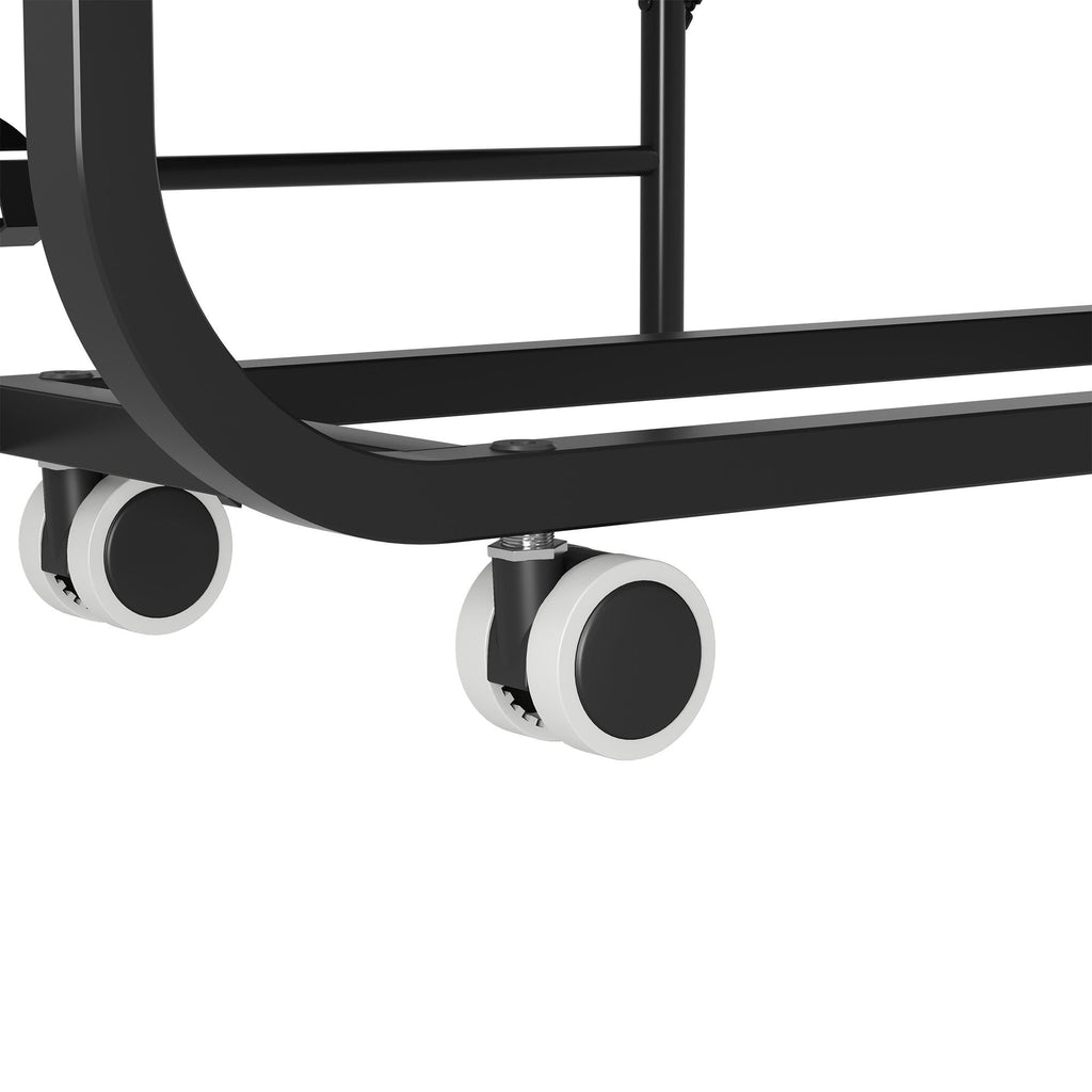 Twin Extra Long Folding Bed For Tall People, Heavy-Duty Rollaway Guest With Memory Foam Mattress - Black