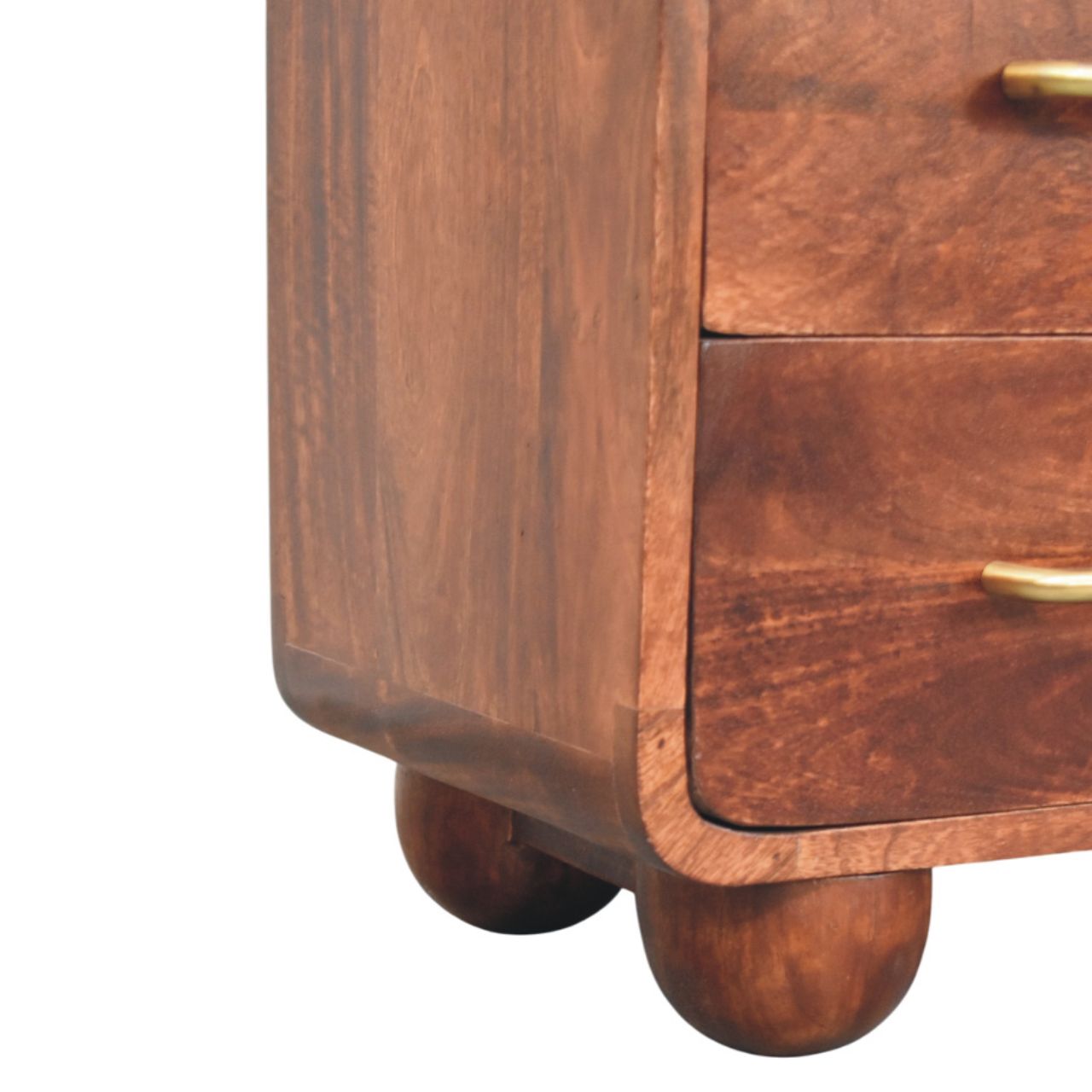 Solid Wood 3-Drawer Rounded Chest