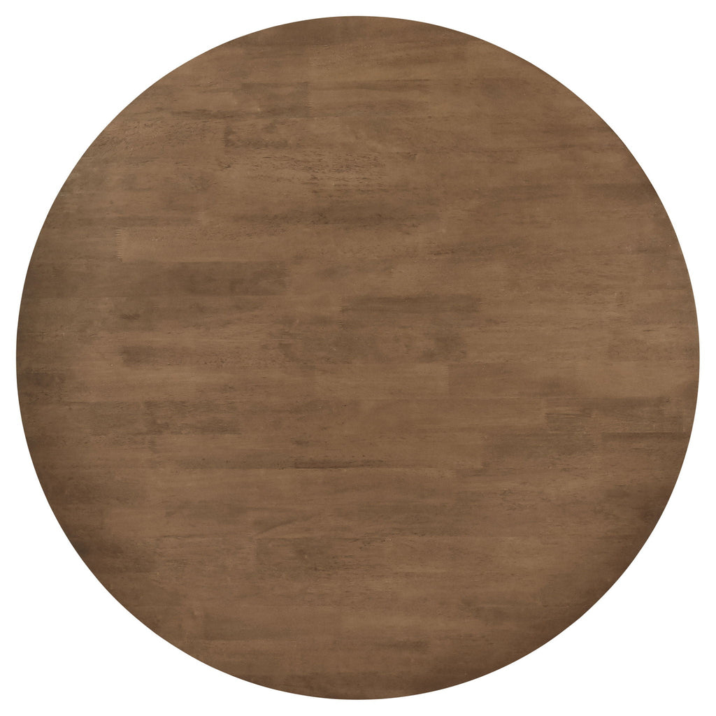 Guinea - 5 Piece Dining Set With Round Table And Upholstered Chairs - Walnut
