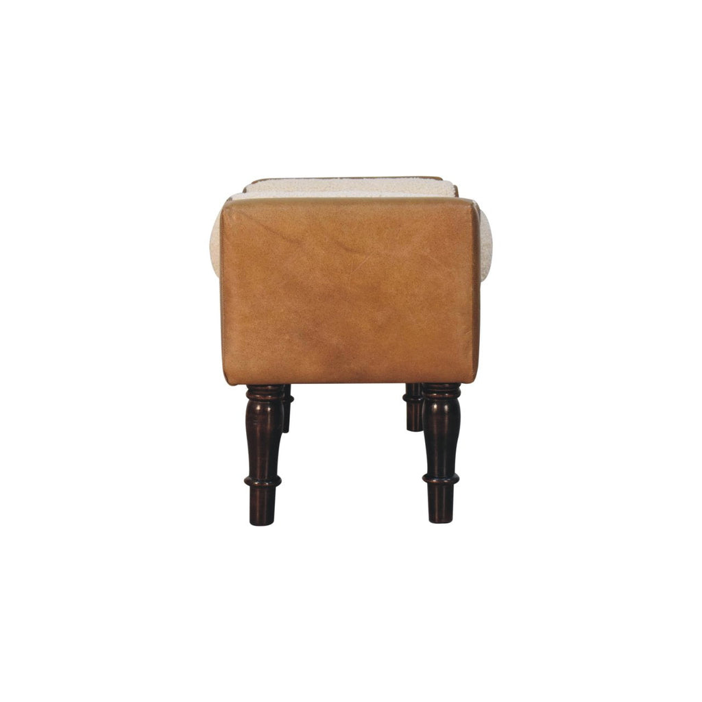Solid Wood Chester Buffalo Bench, Upholstered