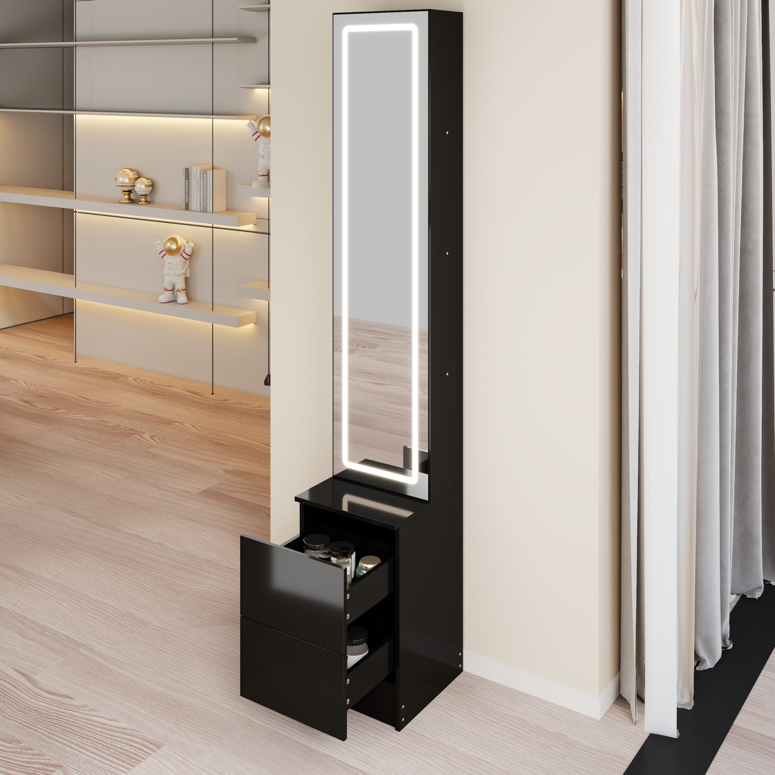 LED Dressing Mirror Cabinet with Adjustable Brightness