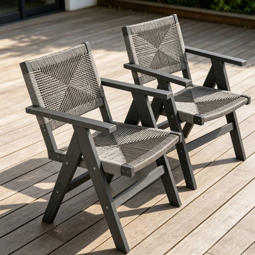 2 Piece HIPS All-Season Dining Chair Suitable For Garden Dinners & Versatile Outdoor Eating Spaces