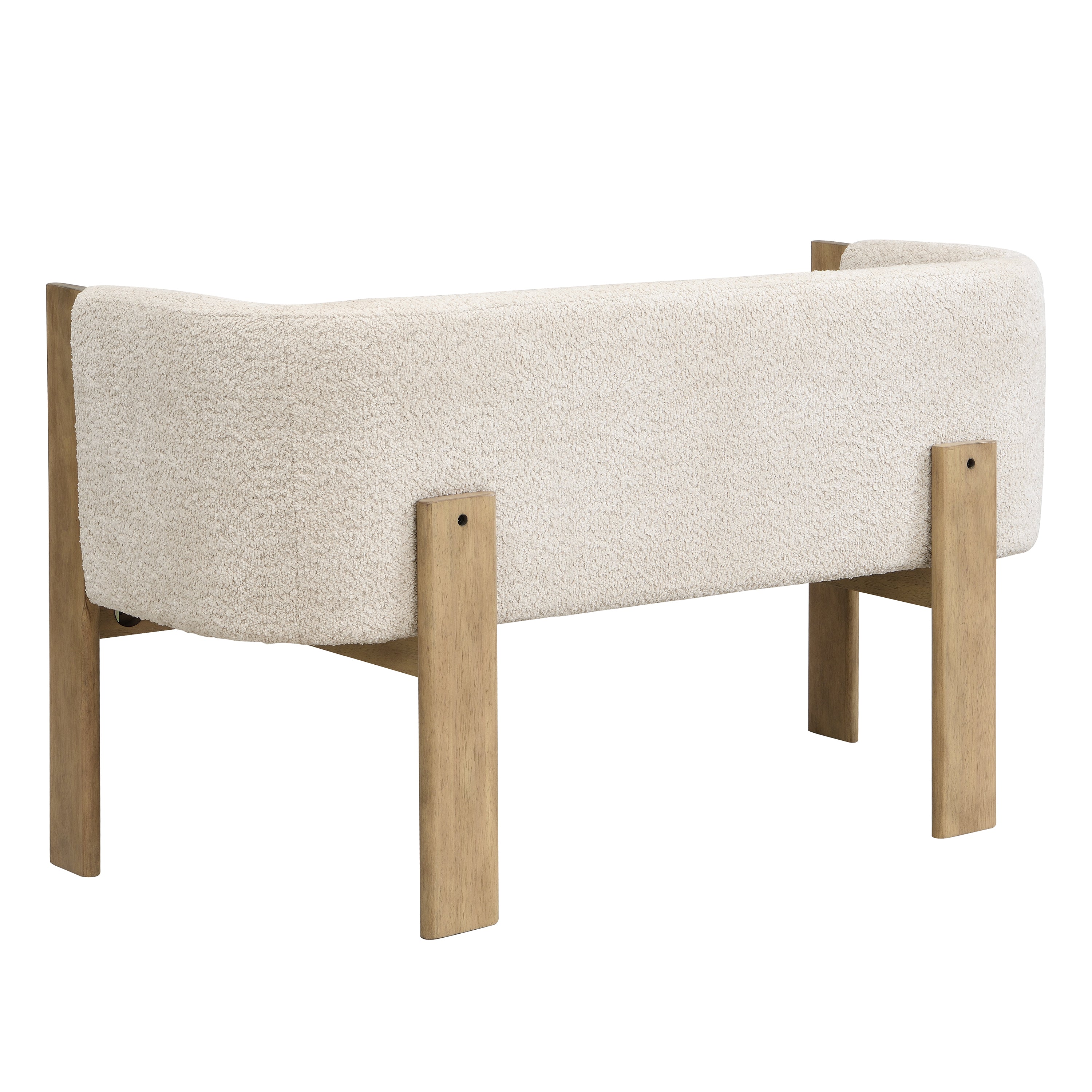 48.5" Upholstered Solid Loveseat (Natural Ash+Almond)