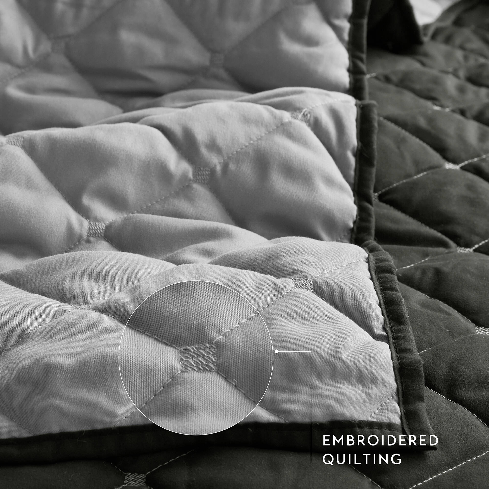 7 Piece Stripe Comforter and Quilt Set - King/Cal King