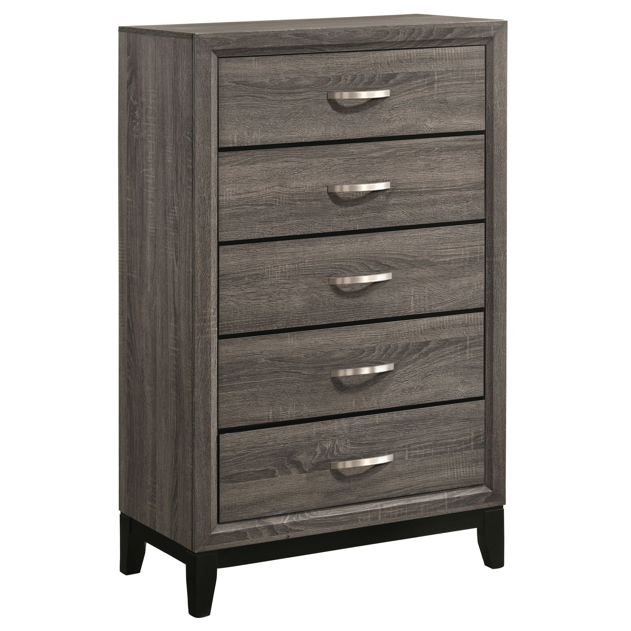 Gregory - 5 Drawer Chest - Smoke Gray