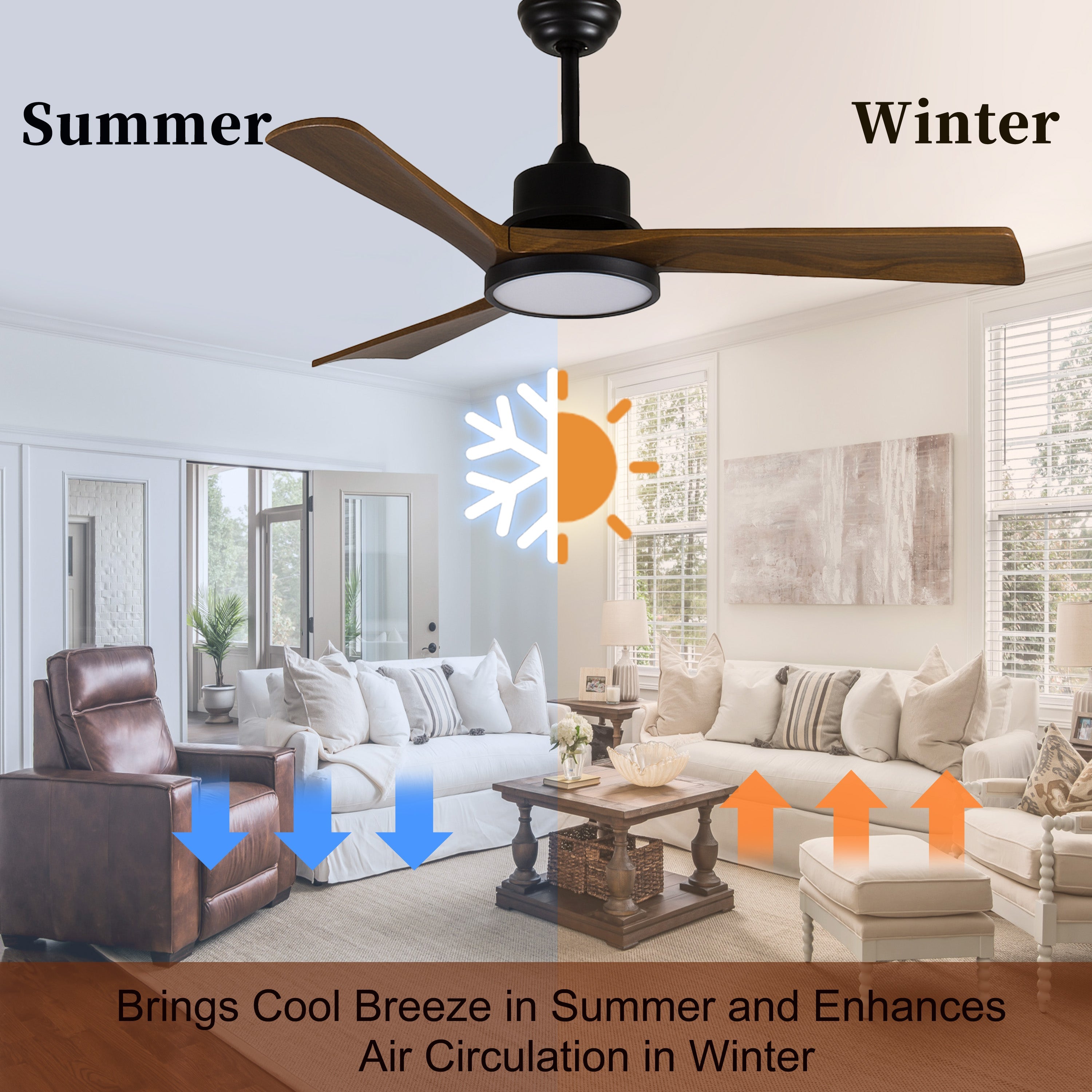 42-Inch Ceiling Fan with Light for Bedroom