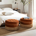 Yolanda 24" Round Upholstered Accent Ottoman