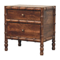 Solid Wood Bamboo Frame Nightstand in Roasted Almond