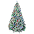 HOMCOM 7.5ft Tall Prelit Artificial Christmas Tree