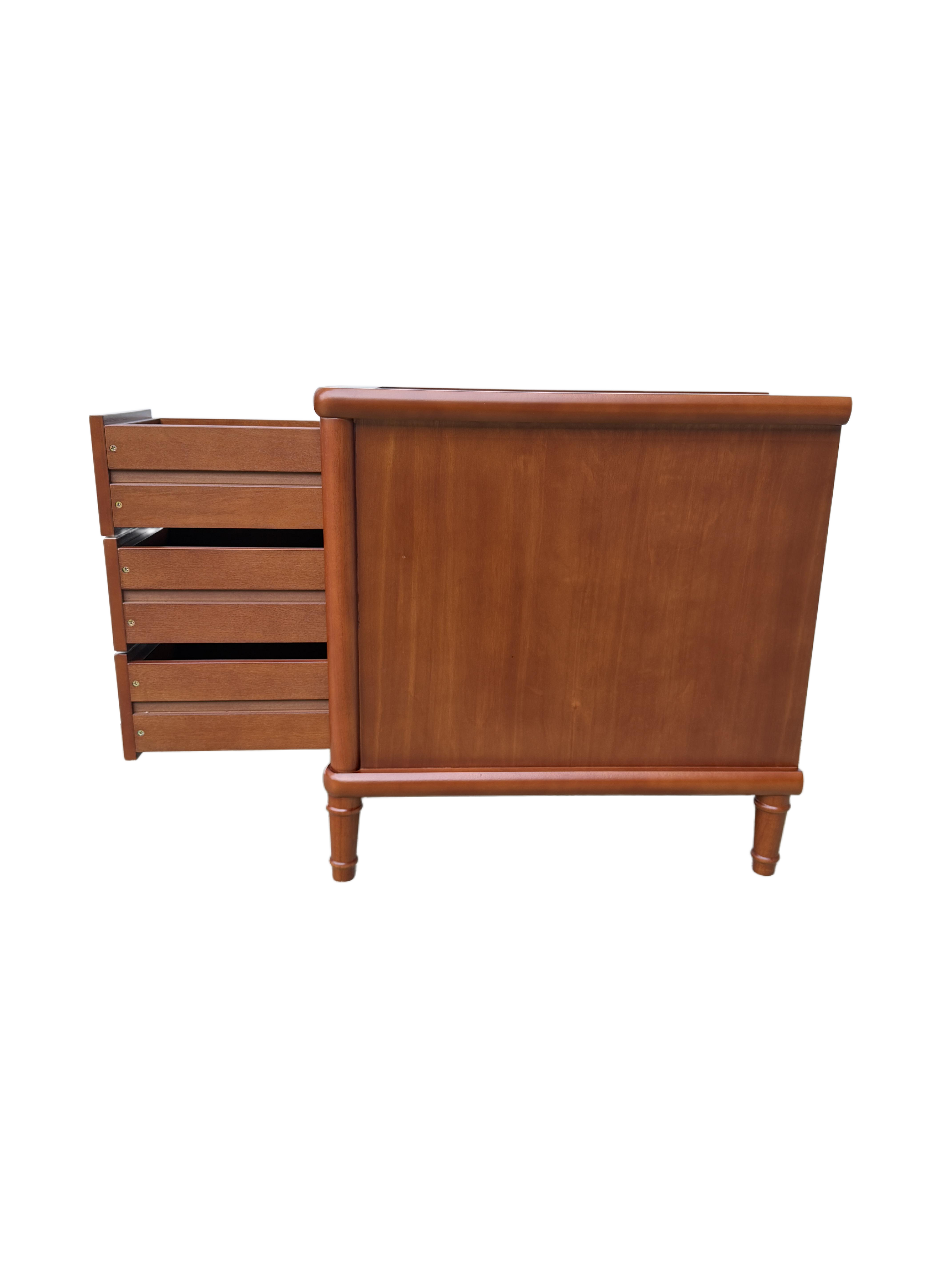 Rattan Narrow Side Table with 3 Drawers