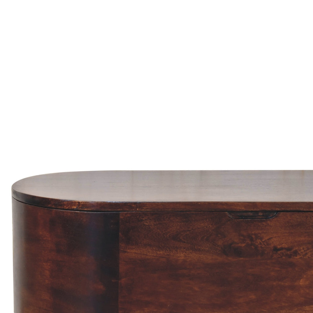 Solid Wood Light Rounded Lid-up Blanket Box
