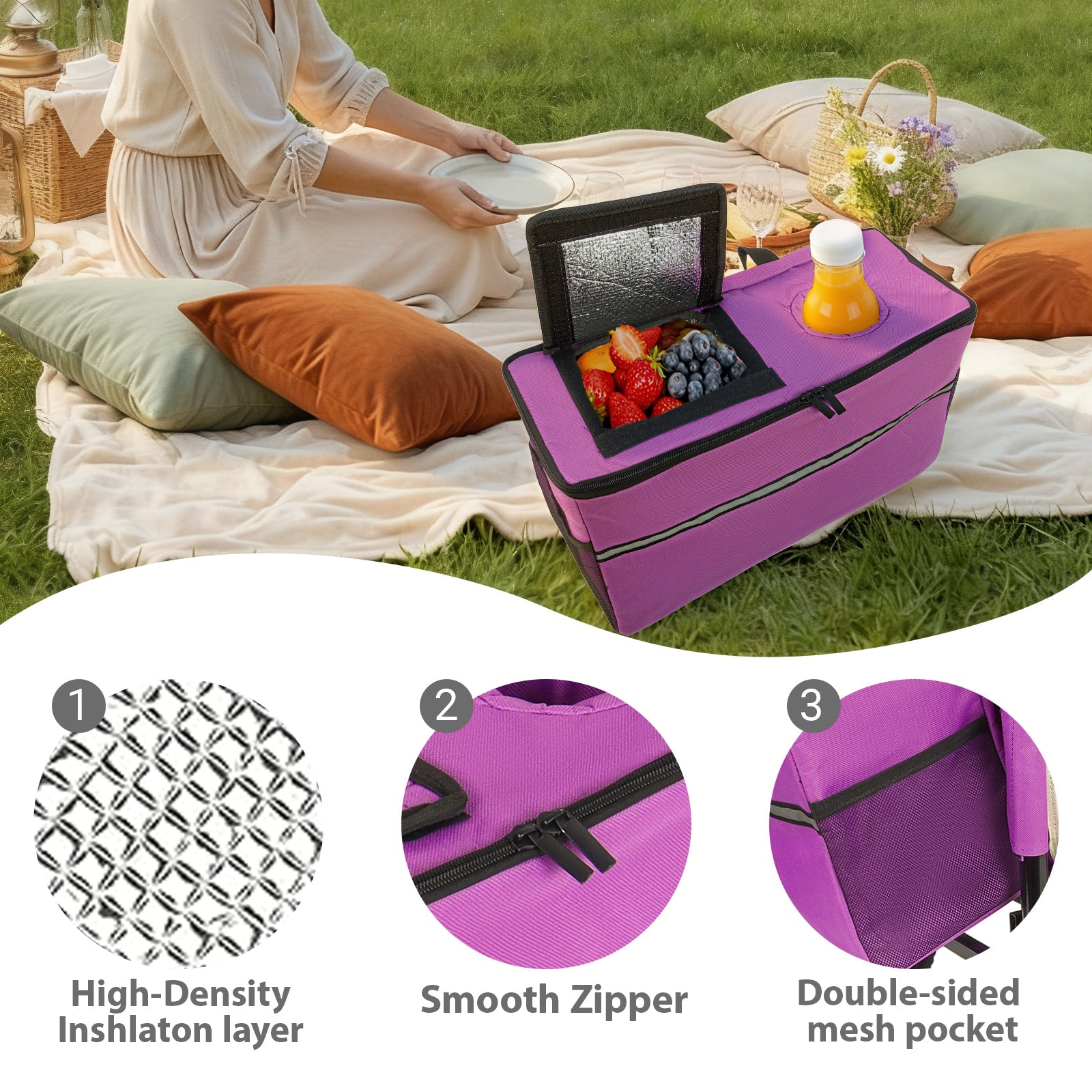 3-in-1 Heavy-Duty Folding Wagon Cart with Bench Seat & Storage