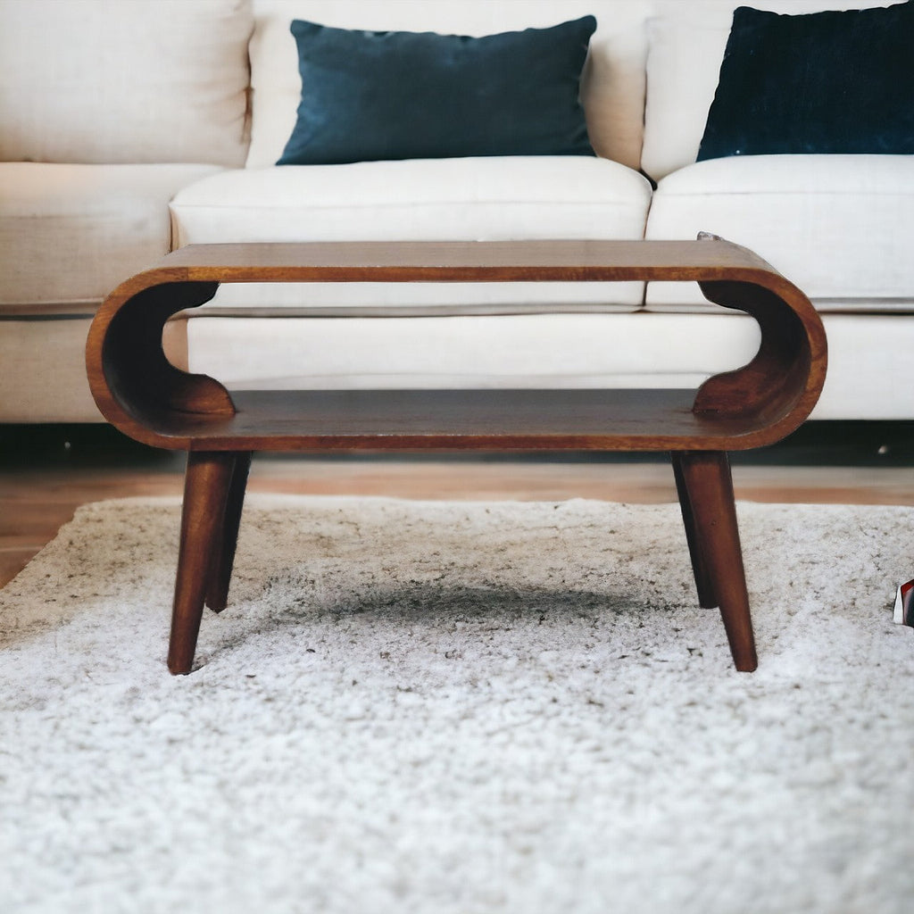 Open Chestnut Coffee Table, Nordic Legs