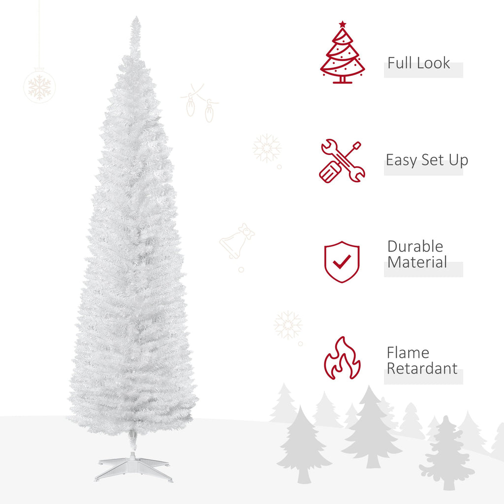 HOMCOM 7' Artificial Pencil Christmas Tree