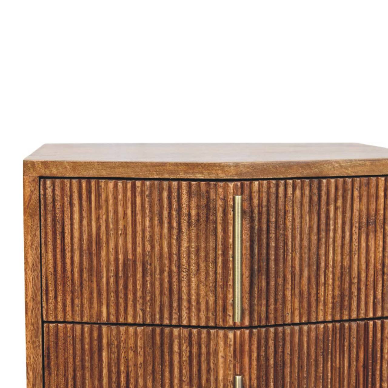 Solid Wood Louvre Bedside Unit