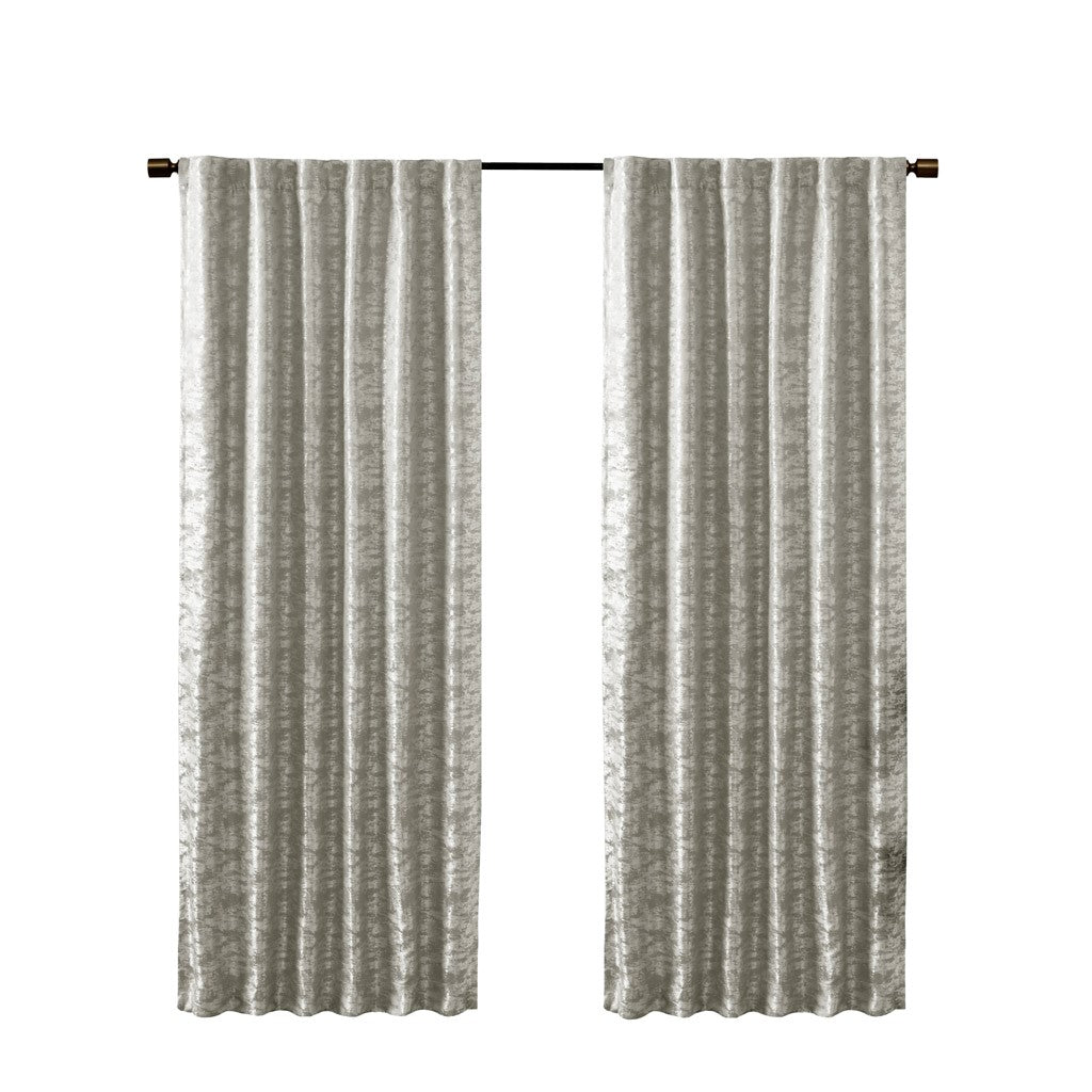 Jacquard Lined Total Blackout Rod Pocket/Back Tab Curtain Panel