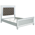 Arabesque - 4 Piece Queen Bedroom Set With LED Headboard - Silver
