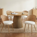 Round Wooden Dining Table + 4 Chairs Set