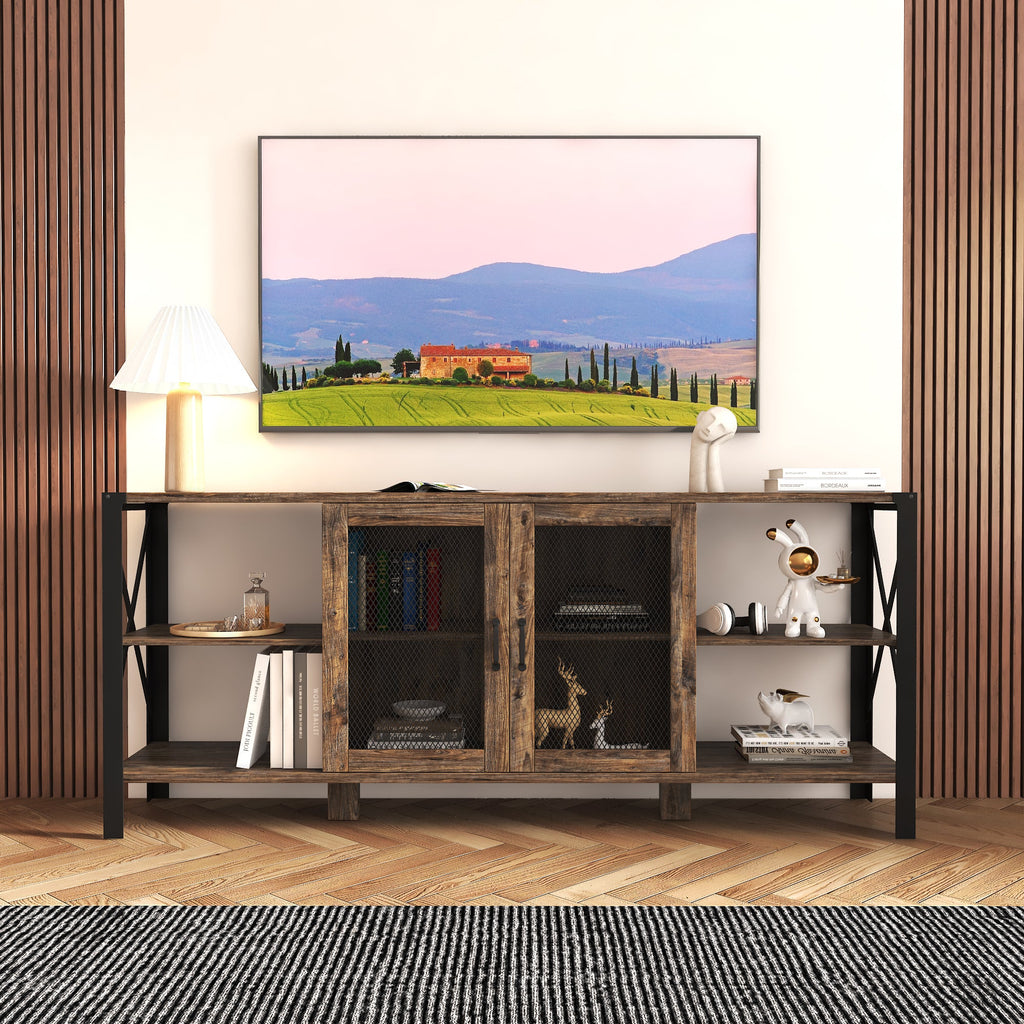 Industrial 80 Inch TV Stand for Living Room & Bedroom