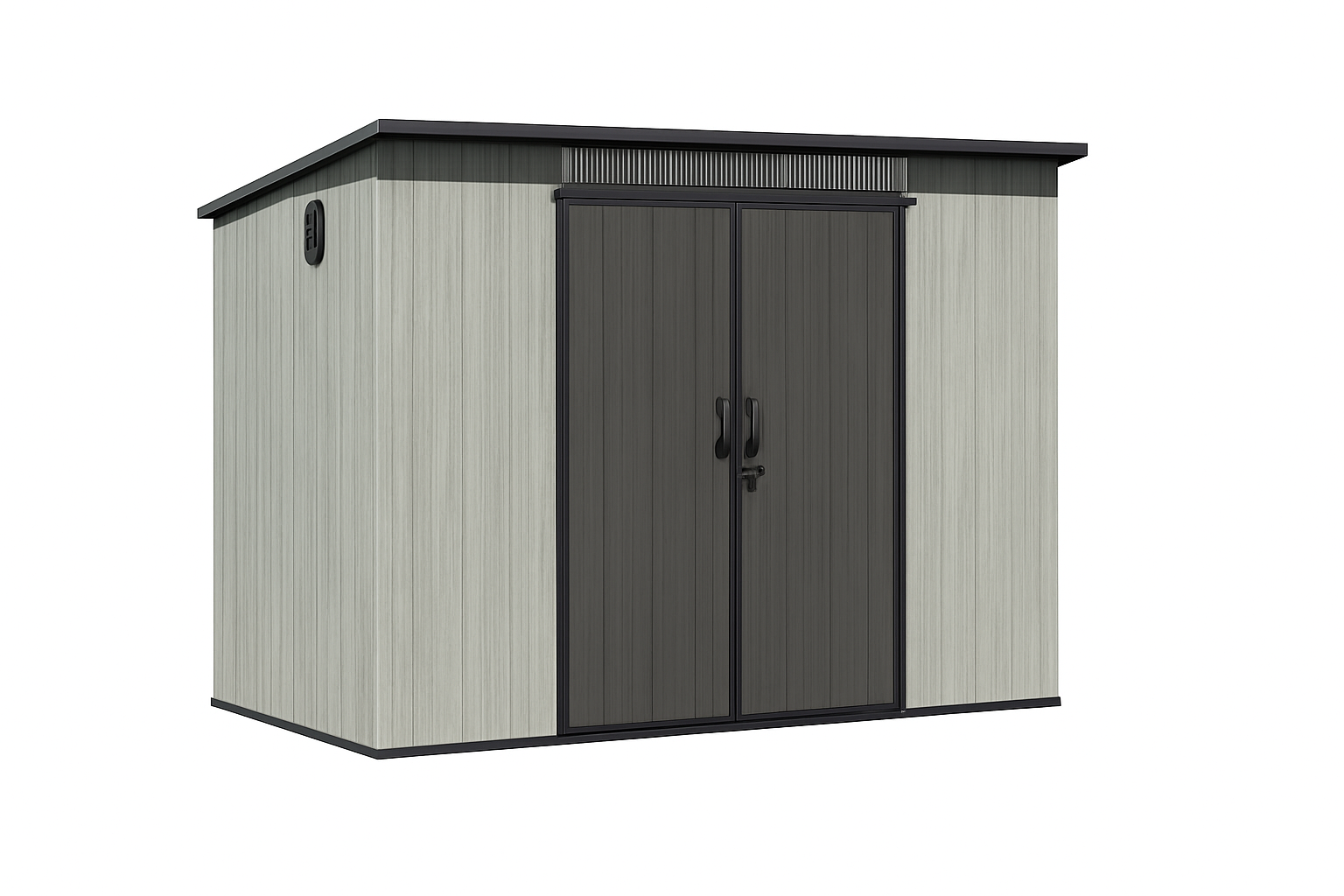 6x9FT Outdoor Resin Storage Shed with Transparent Windows & Louvered Vents