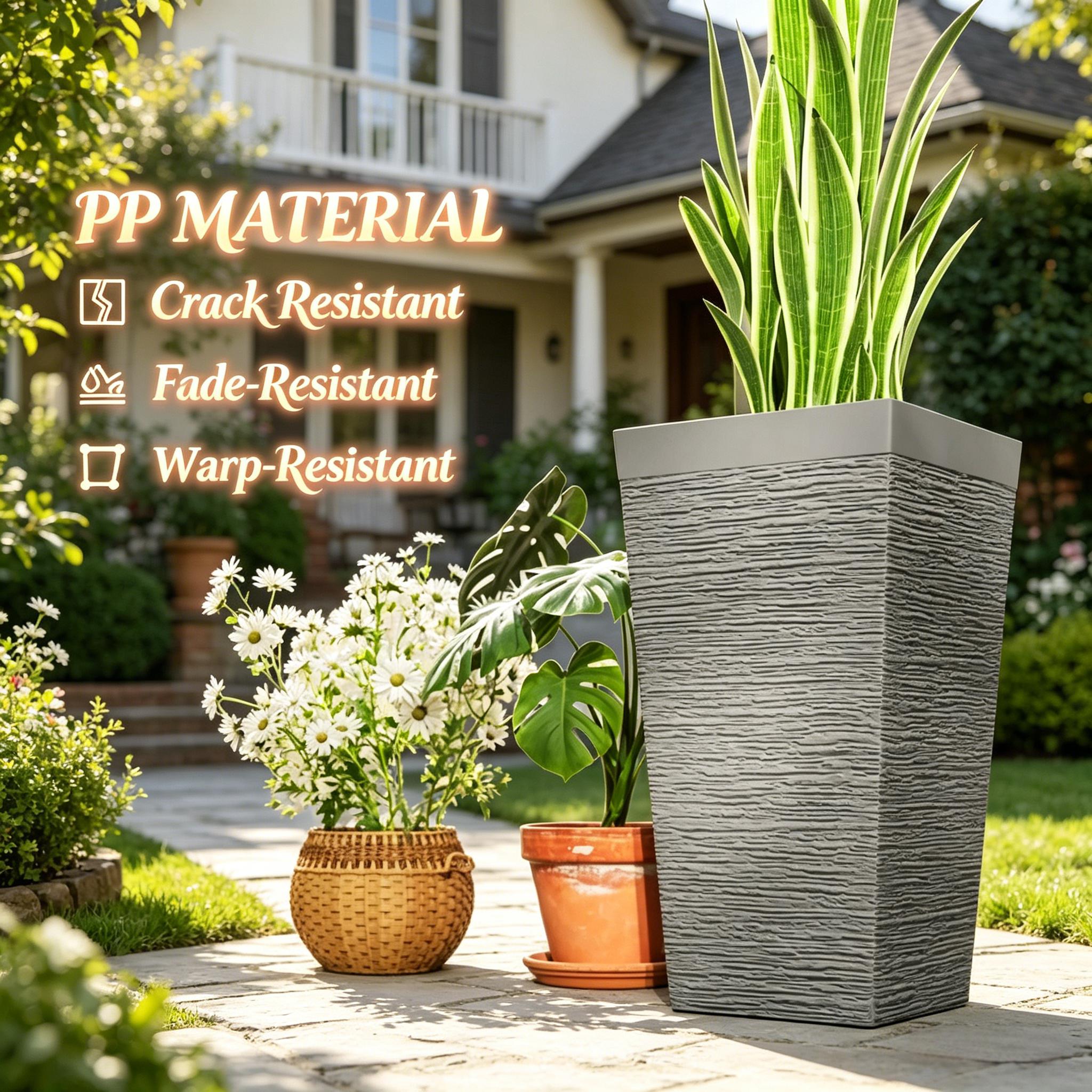 Stackable Design Tapered Planters - 3 Piece Set