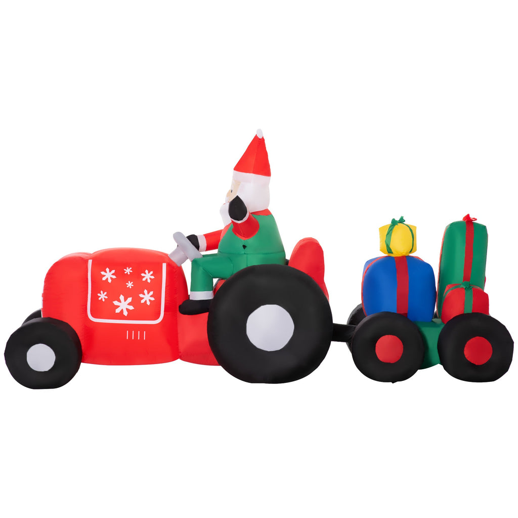 Outsunny 9ft Christmas Inflatable Santa Claus Trailer