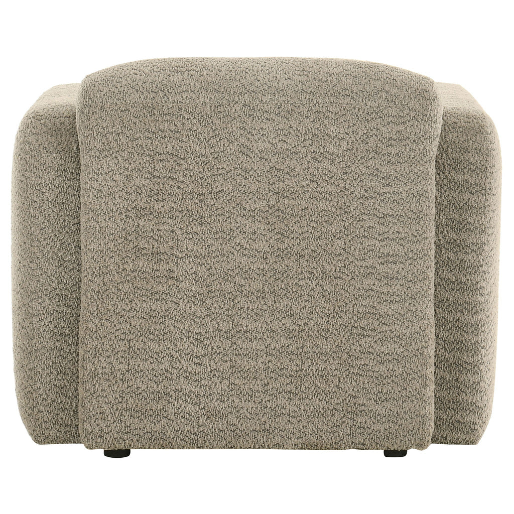 Dorset Fabric Upholstered Round Track Arm Accent Chair Brown