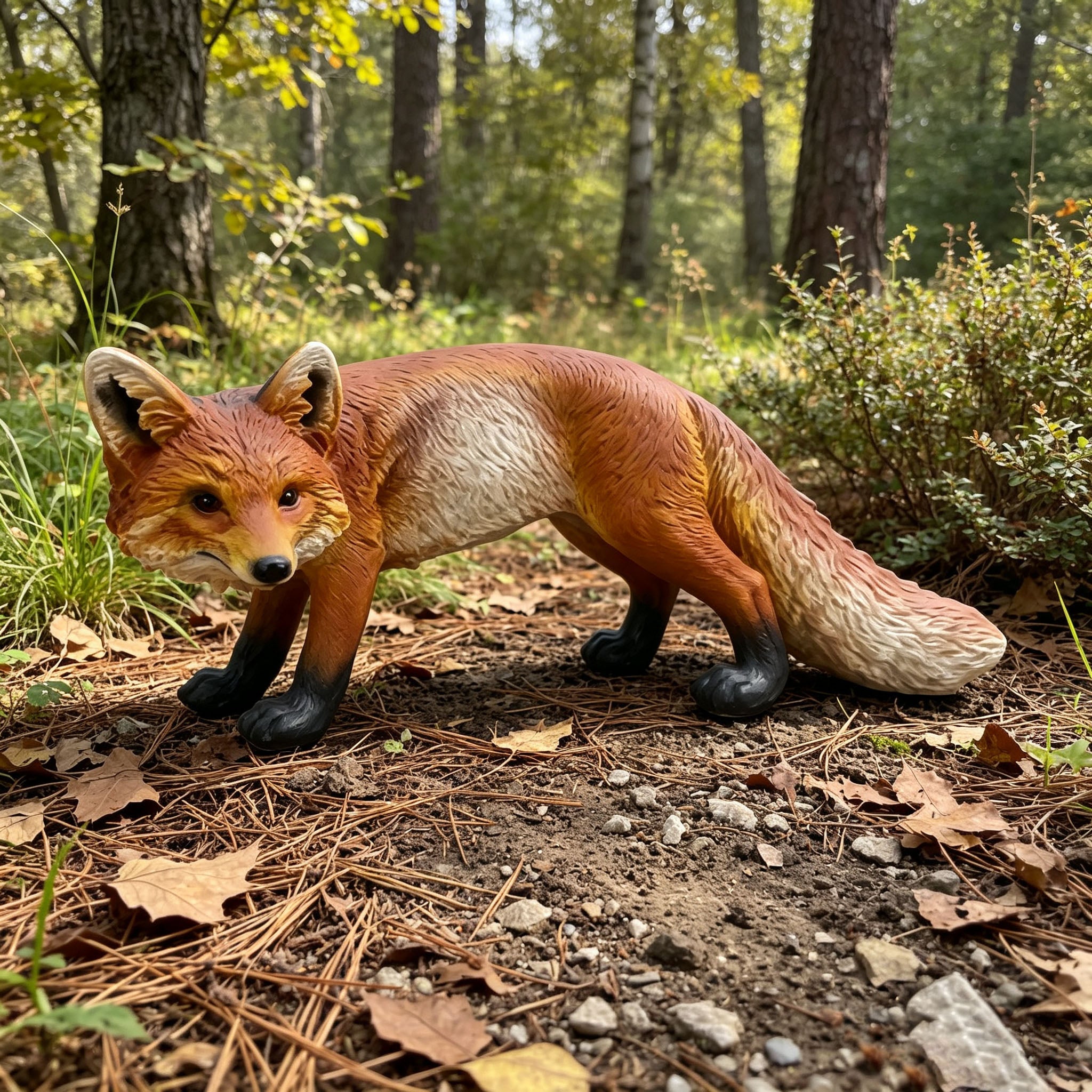 19.69" Long Realistic Red Fox Statue