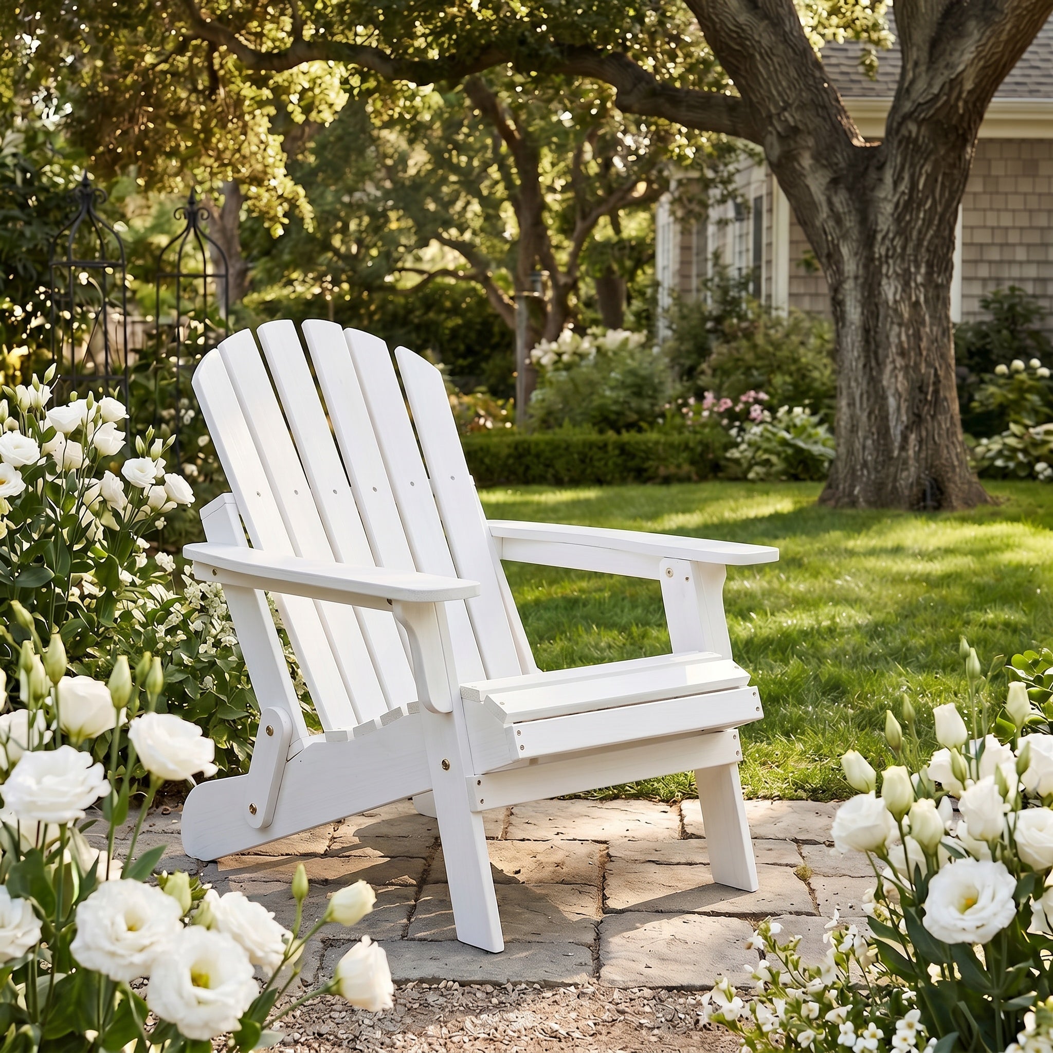Oversize Wooden Outdoor Folding Adirondack Chair