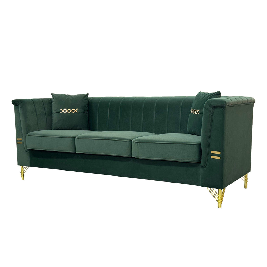 FX-P82B-GR Velvet Sofa