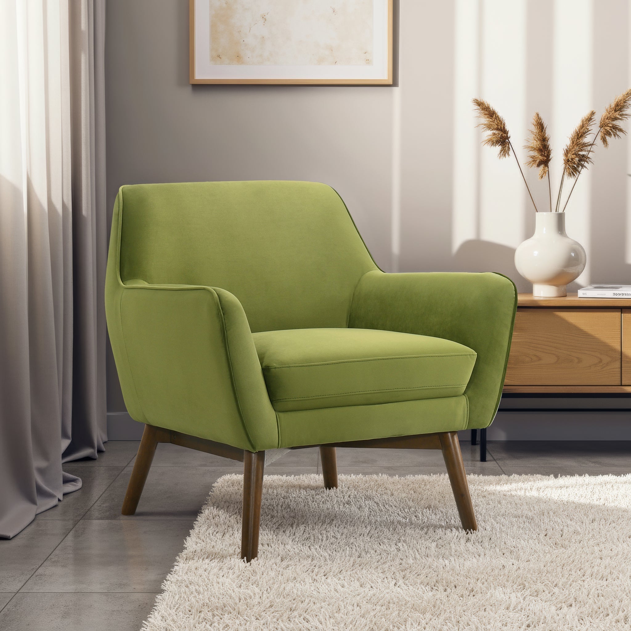 Panom Pistacho Velvet Accent Chair