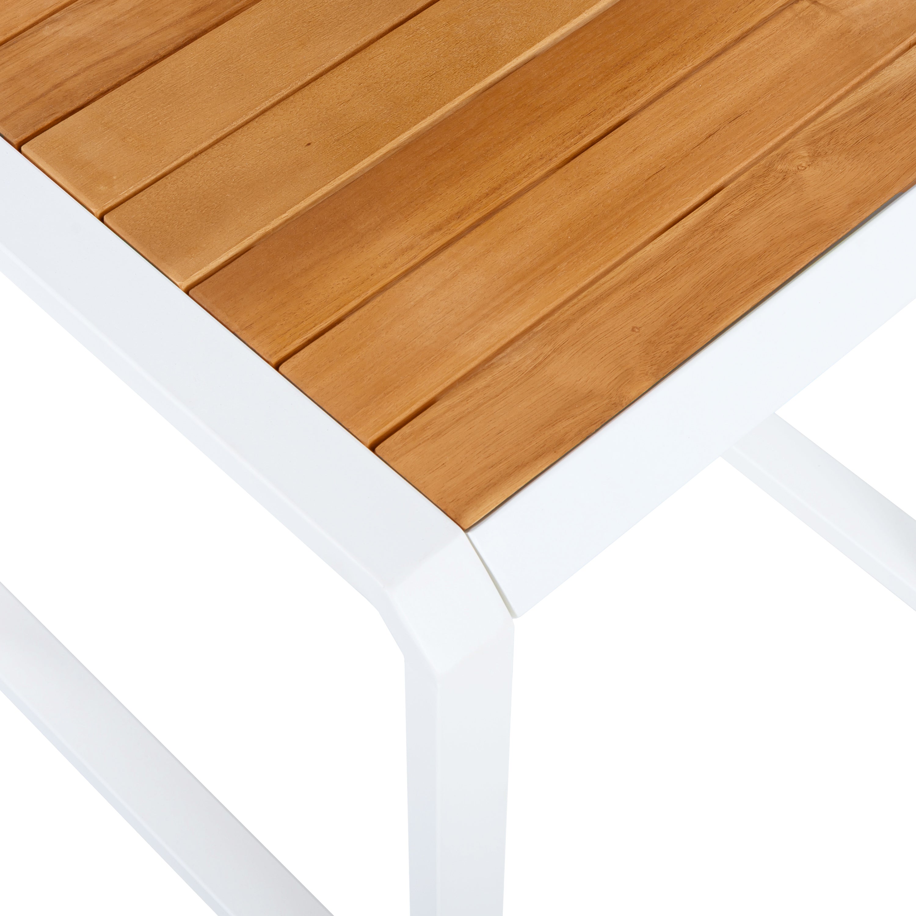 Outdoor Side Table with Teak Wood Top