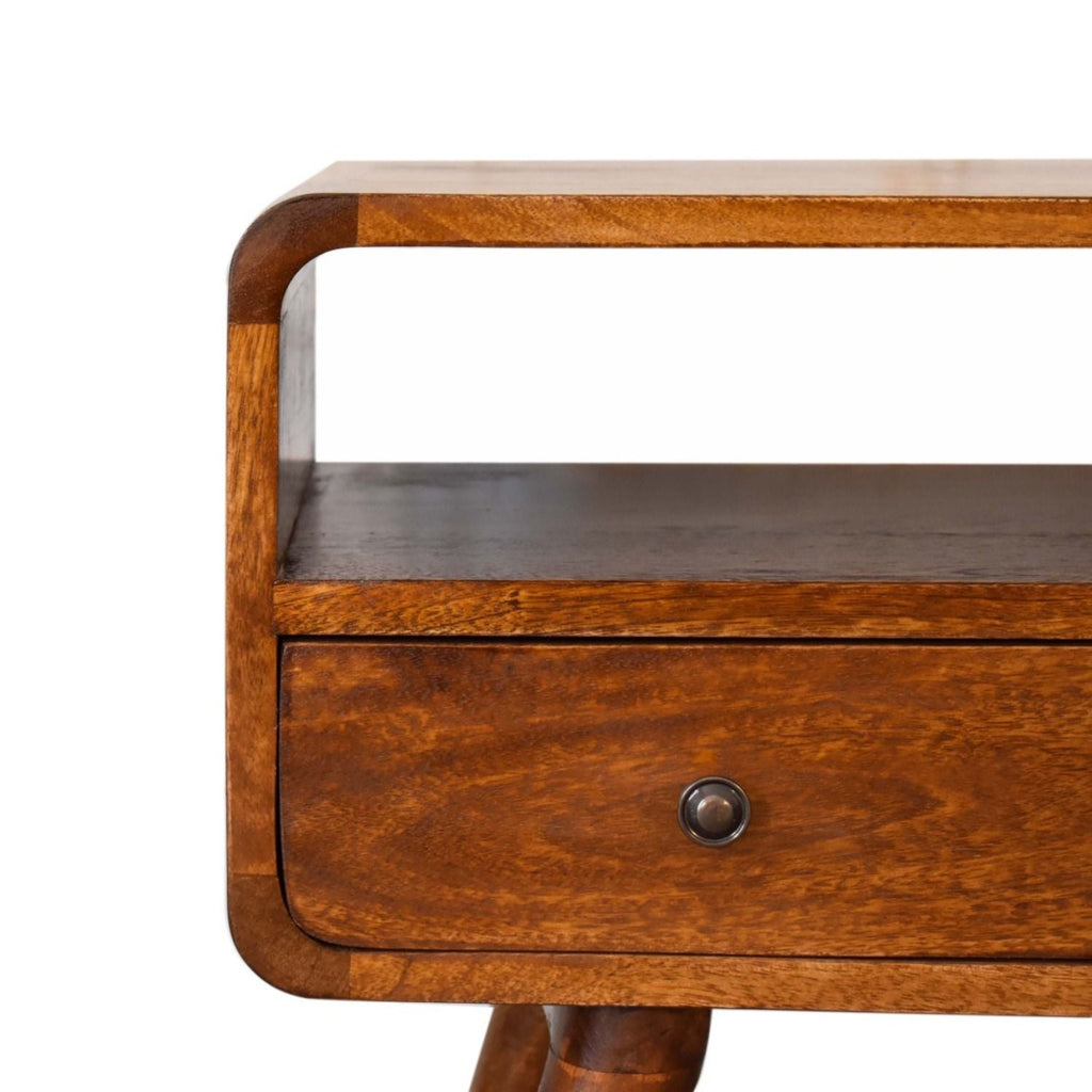 Solid Wood Curved Media Unit