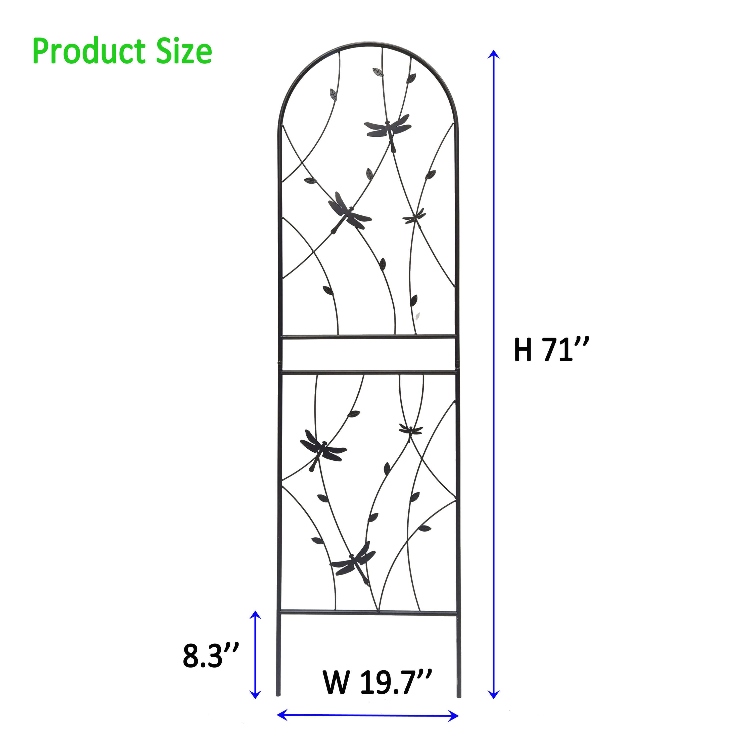 2 Pack Metal Garden Trellis 71" x 19.7" Rustproof Trellis for Climbing Plants