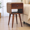 Solid Wood Mini Chestnut Curve Lower Bedside Nightstand