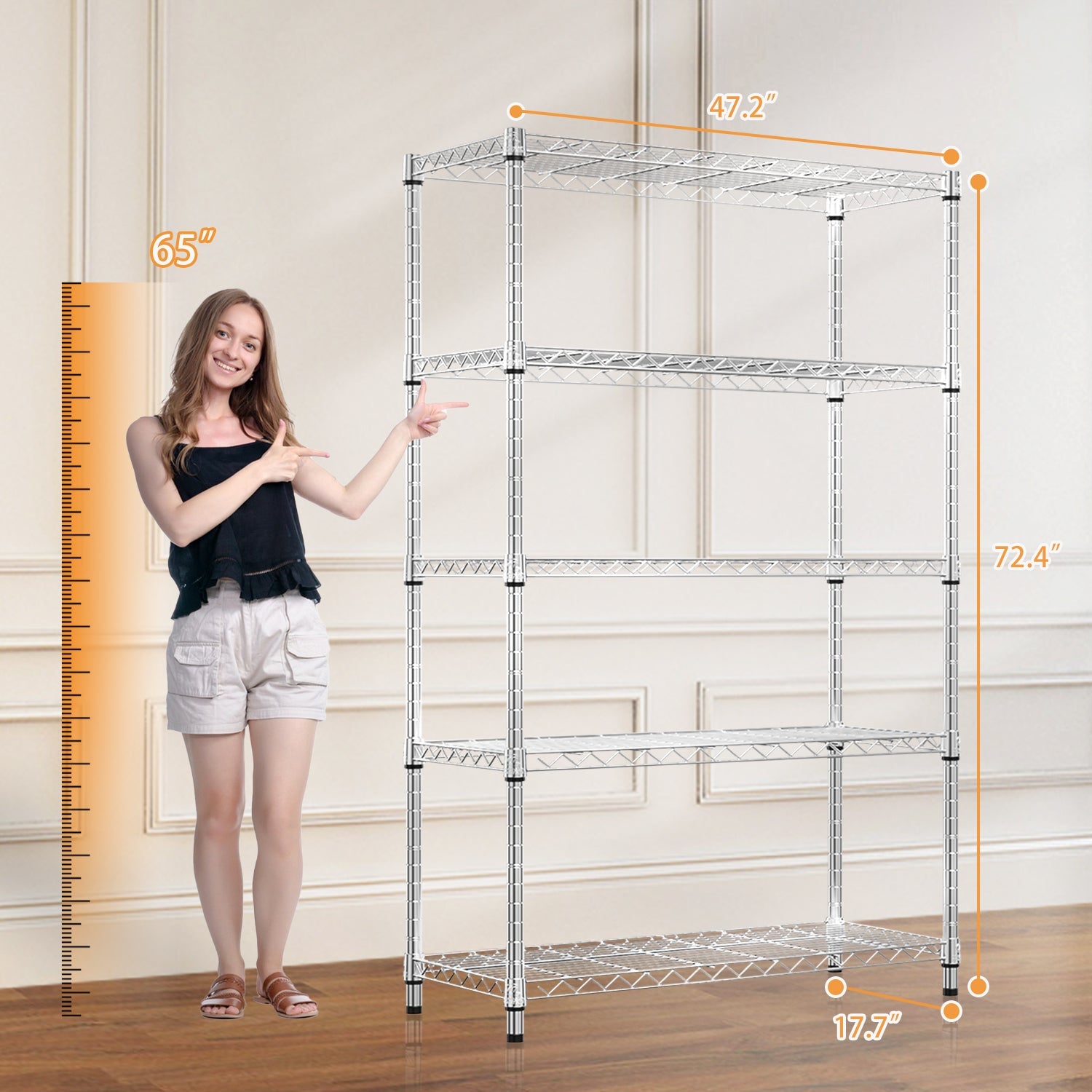5-Tier Utility Steel Storage Shelving Unit