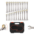 Flex-Head Ratcheting Wrench Set, 24-Piece SAE and Metric