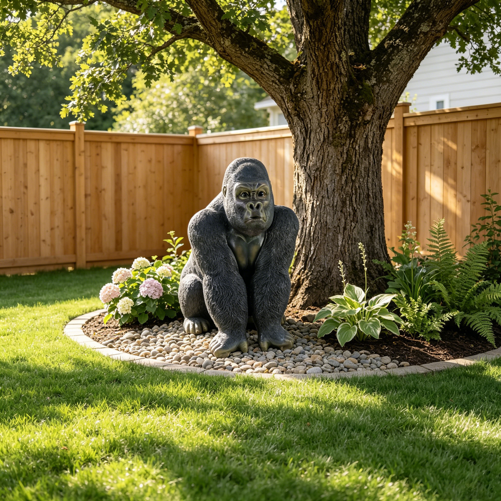 Realistic Silverback Gorilla Figurine