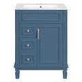 Bathroom Vanity With Sink, Compact Cabinet & 2 Drawers And Adjustable Shelf