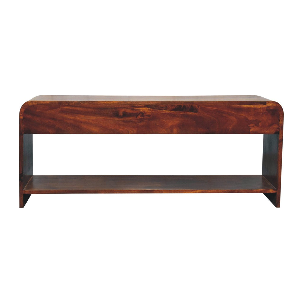 Solid Wood Aspen Slim Media Unit, 3-Drawers, Open Slot