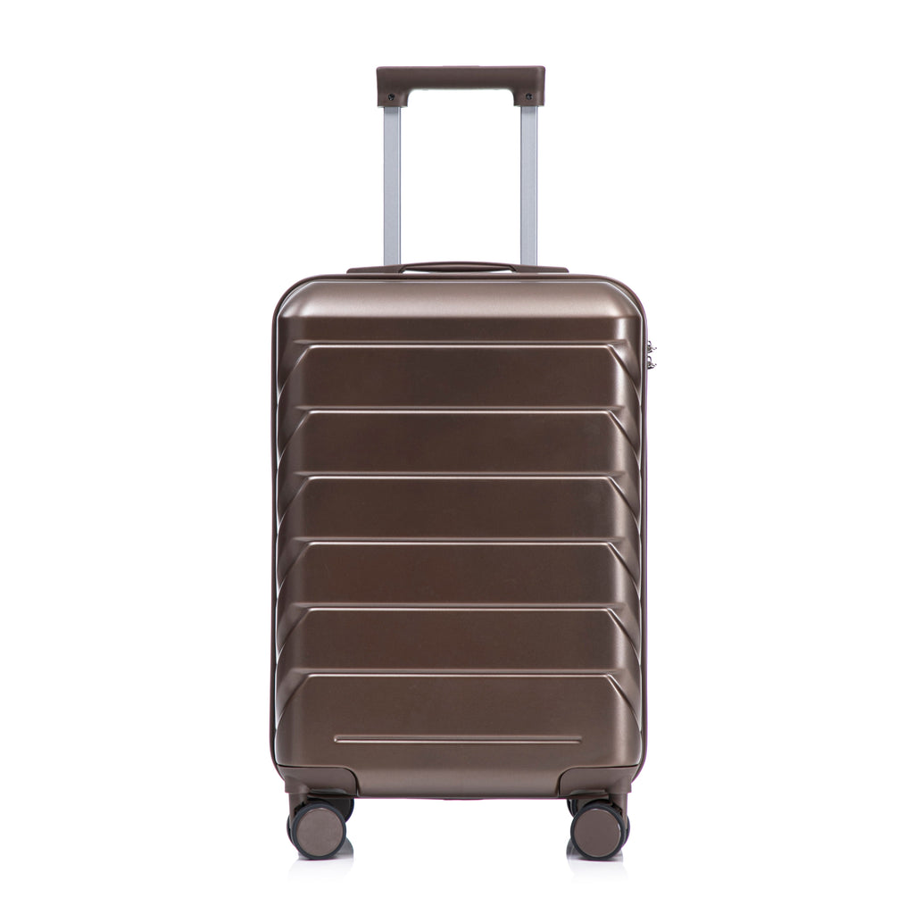 20 Inch ABS Hard Shell Travel Checked Luggage - Brown