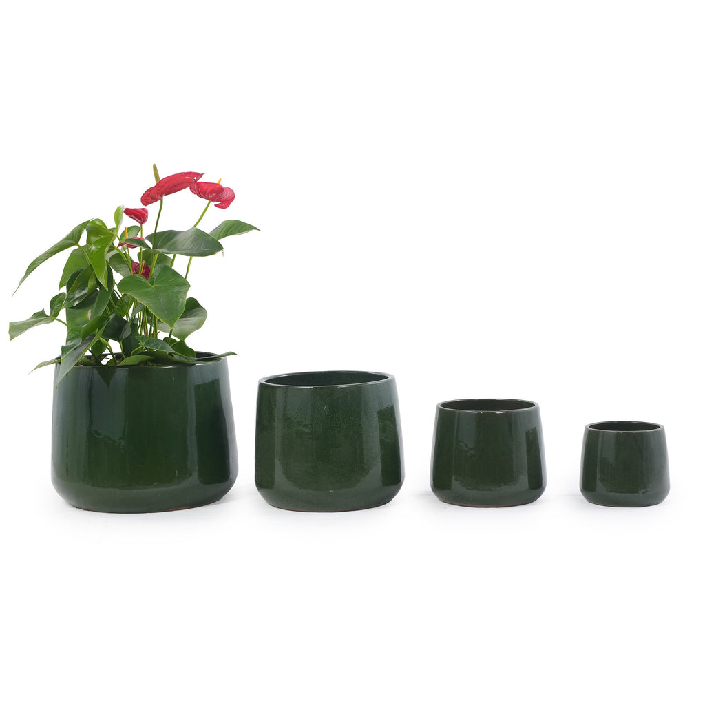 Handmade Solid Glazed Ceramic Planter Set of 4
