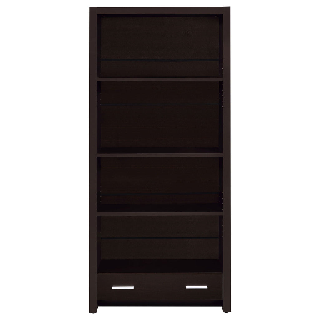 Maureen - 5 Shelf Bookcase With Drawer - Cappuccino